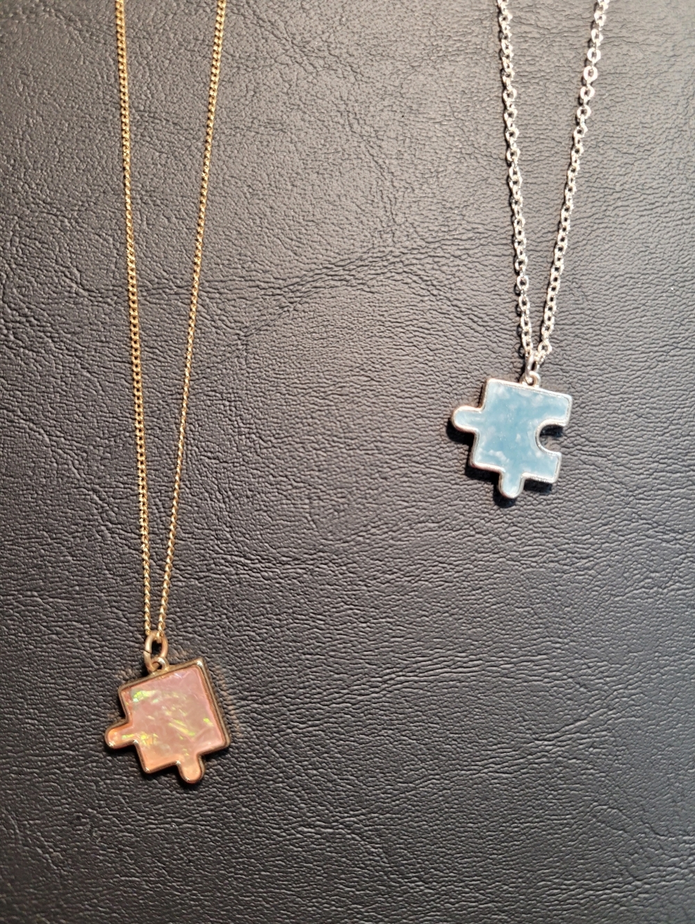 2 Puzzle Piece Necklaces